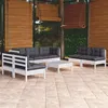 Image de Salon de jardin Vidaxl bois gris 8 pieces x 63.5 x 62.5 8 personnes