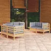 Image de vidaXL Bois de Pin Massif Salon de Jardin 6 pcs avec Coussins Mobilier de Patio Meubles d'Extérieur Mobilier de Jardin 3096243