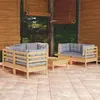 Image de vidaXL Bois de Pin Massif Salon de Jardin 7 pcs avec Coussins Mobilier de Patio Meubles d'Extérieur Mobilier de Jardin 3096249