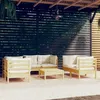 Image de Salon de jardin modulable Vidaxl bois beige 7 pieces 63.5 x 63.5 x 28.5 7 personnes