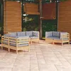 Image de vidaXL Bois de Pin Massif Salon de Jardin 7 pcs avec Coussins Mobilier de Patio Meubles d'Extérieur Mobilier de Jardin 3096255