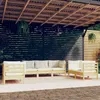 Image de Salon de jardin modulable Vidaxl 7 personnes bois 7 pieces 63.5 x 60 x 62.5 cm beige