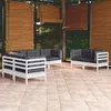 Image de Salon de jardin modulable VIDAXL bois blanc 7 pieces x 63.5 x 62.5 7 personnes