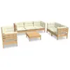 Image de Salon de jardin modulable Vidaxl bois beige 8 pieces 63.5 x 63.5 x 28.5 8 personnes