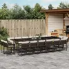Image de vidaXL Ensemble à Manger de Jardin avec Coussins 17 pcs, Table et Chaises à Dossier Rabattable, Meubles d'Extérieur Patio 3211605