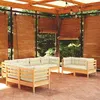 Image de Salon de jardin modulable Vidaxl bois massif beige 6 pieces 8 personnes