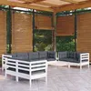 Image de vidaXL Ensemble à Manger de Jardin avec Coussins 13 pcs, Table et Chaise de Terrasse, Meubles de Patio 3210588