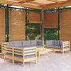 Image de Salon de jardin VIDAXL bois gris 9 pieces x 63.5 x 62.5 9 personnes