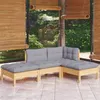 Image de Salon de jardin modulable Vidaxl gris 4 pieces bois massif x 63.5 x 62.5 cm 4 personnes