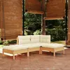 Image de Salon de jardin modulable Vidaxl bois beige 4 pieces 63.5 x 63.5 x 62.5 4 personnes
