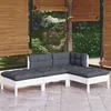 Image de vidaXL Bois de Pin Massif Salon de Jardin 4 pcs avec Coussins Mobilier de Patio Meubles d'Extérieur Mobilier de Jardin 3096287