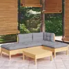 Image de Salon de jardin modulable Vidaxl 5 pieces bois massif gris x 63.5 x 28.5 cm 5 personnes