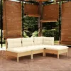 Image de Salon de jardin modulable vidaxl beige 4 personnes bois x 63.5 x 62.5 cm 4 pieces