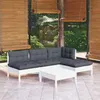Image de vidaXL Bois de Pin Massif Salon de Jardin 5 pcs avec Coussins Mobilier de Patio Meubles d'Extérieur Mobilier de Jardin 3096305