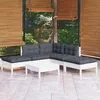 Image de vidaXL Bois de Pin Massif Salon de Jardin 6 pcs avec Coussins Mobilier de Patio Meubles d'Extérieur Mobilier de Jardin 3096317