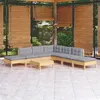 Image de vidaXL Bois de Pin Massif Salon de Jardin 8 pcs avec Coussins Mobilier de Patio Meubles d'Extérieur Mobilier de Jardin 3096327