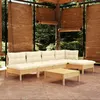 Image de vidaXL Bois de Pin Massif Salon de Jardin 6 pcs avec Coussins Mobilier de Patio Meubles d'Extérieur Mobilier de Jardin 3096340