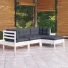 Image de vidaXL Bois de Pin Massif Salon de Jardin 4 pcs avec Coussins Mobilier de Patio Meubles d'Extérieur Mobilier de Jardin 3096347