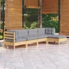 Image de vidaXL Bois de Pin Massif Salon de Jardin 5 pcs avec Coussins Mobilier de Patio Meubles d'Extérieur Mobilier de Jardin 3096357
