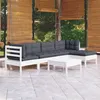Image de vidaXL Bois de Pin Massif Salon de Jardin 6 pcs avec Coussins Mobilier de Patio Meubles d'Extérieur Mobilier de Jardin 3096365