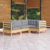 Image de vidaXL Bois de Pin Massif Salon de Jardin 4 pcs avec Coussins Mobilier de Patio Meubles d'Extérieur Mobilier de Jardin 3096369