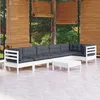 Image de vidaXL Bois de Pin Massif Salon de Jardin 7 pcs avec Coussins Mobilier de Patio Meubles d'Extérieur Mobilier de Jardin 3096401