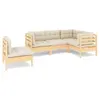Image de Salon de jardin modulable Vidaxl bois beige 5 pieces 63.5 x 60 x 62.5 5 personnes