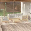 Image de Salon de jardin modulable Vidaxl 6 pieces beige 6 personnes 63.5 x 63.5 x 28.5 bois