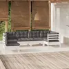 Image de vidaXL Bois de Pin Massif Salon de Jardin 6 pcs avec Coussins Mobilier de Patio Meubles d'Extérieur Mobilier de Jardin 3096419