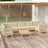 Image de Salon de jardin VIDAXL Bois beige 8 pieces x 63.5 x 62.5 8 personnes