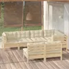 Image de vidaXL Bois de Pin Massif Salon de Jardin 7 pcs avec Coussins Mobilier de Patio Meubles d'Extérieur Mobilier de Jardin 3096442