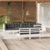 Image de vidaXL Bois de Pin Massif Salon de Jardin 7 pcs avec Coussins Mobilier de Patio Meubles d'Extérieur Mobilier de Jardin 3096443