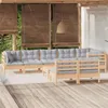 Image de 9 pieces VIDAXL bois massif 9 personnes salon de jardin x 63.5 x 62.5 gris