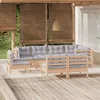 Image de Salon de jardin Vidaxl bois gris 9 pieces x 63.5 x 62.5 9 personnes
