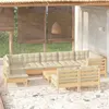 Image de Salon de jardin Vidaxl bois massif beige 10 pieces x 63.5 x 62.5 10 personnes