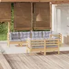 Image de Salon de jardin modulable Vidaxl 7 personnes bois 7 pieces 63.5 x 60 x 62.5 cm gris