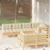 Image de 8 pieces Vidaxl salon de jardin 8 personnes beige 63.5 x 63.5 x 28.5 bois