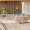 Image de vidaXL Bois de Pin Massif Salon de Jardin 9 pcs avec Coussins Mobilier de Patio Meubles d'Extérieur Mobilier de Jardin 3096507