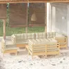 Image de vidaXL Bois de Pin Massif Salon de Jardin 9 pcs avec Coussins Mobilier de Patio Meubles d'Extérieur Mobilier de Jardin 3096520