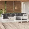 Image de Salon de jardin modulable Vidaxl bois massif gris 9 pieces 63.5 x 60 x 62.5 9 personnes