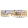 Image de Salon de jardin VIDAXL bois gris 10 pieces x 63.5 x 62.5 10 personnes