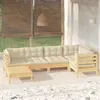 Image de vidaXL Bois de Pin Massif Salon de Jardin 6 pcs avec Coussins Mobilier de Patio Meubles d'Extérieur Mobilier de Jardin 3096538