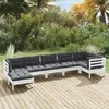 Image de vidaXL Bois de Pin Massif Salon de Jardin 7 pcs avec Coussins Mobilier de Patio Meubles d'Extérieur Mobilier de Jardin 3096551