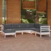 Image de vidaXL Bois de Pin Massif Salon de Jardin 7 pcs avec Coussins Mobilier de Patio Meubles d'Extérieur Mobilier de Jardin 3096563