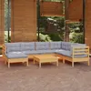 Image de Salon de jardin modulable Vidaxl bois 8 pieces 8 personnes x 63.5 x 28.5 cm gris