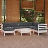 Image de Salon de jardin modulable Vidaxl gris bois massif 8 pieces x 63.5 x 28.5 cm 8 personnes