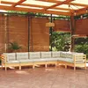 Image de vidaXL Bois de Pin Massif Salon de Jardin 7 pcs avec Coussins Mobilier de Patio Meubles d'Extérieur Mobilier de Jardin 3096695