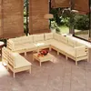 Image de vidaXL Bois de Pin Massif Salon de Jardin 10 pcs avec Coussins Mobilier de Patio Meubles d'Extérieur Mobilier de Jardin 3096833