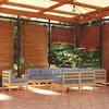 Image de Salon de jardin Vidaxl bois gris 3 pieces 10 personnes