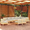 Image de Salon de jardin modulable Vidaxl bois beige 3 pieces 10 personnes